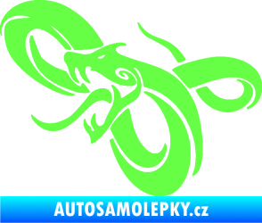 Samolepka Had 001 levá zmije Fluorescentní zelená