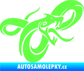 Samolepka Had 001 pravá zmije Fluorescentní zelená