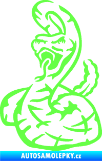 Samolepka Had 002 levá chřestýš Fluorescentní zelená