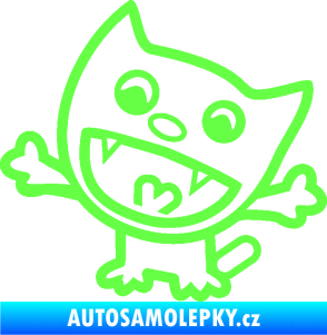 Samolepka Happy cat 001 levá Fluorescentní zelená