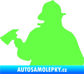 Samolepka Hasič 004 levá Fluorescentní zelená