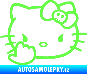 Samolepka Hello Kitty fuck Fluorescentní zelená