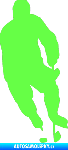 Samolepka Hokejista 004 pravá Fluorescentní zelená