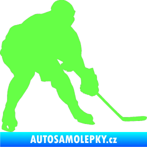 Samolepka Hokejista 016 pravá Fluorescentní zelená
