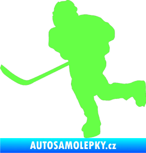 Samolepka Hokejista 017 levá Fluorescentní zelená