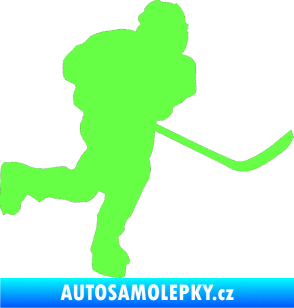 Samolepka Hokejista 017 pravá Fluorescentní zelená