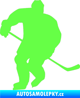 Samolepka Hokejista 020 levá Fluorescentní zelená