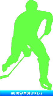 Samolepka Hokejista 022 pravá Fluorescentní zelená