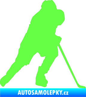 Samolepka Hokejista 023 pravá Fluorescentní zelená