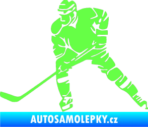 Samolepka Hokejista 026 levá Fluorescentní zelená