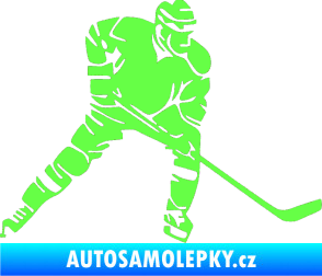 Samolepka Hokejista 026 pravá Fluorescentní zelená