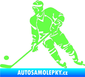 Samolepka Hokejista 027 levá Fluorescentní zelená