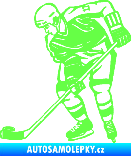 Samolepka Hokejista 029 levá Fluorescentní zelená