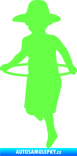 Samolepka Hula Hop 001 levá dítě s obručí Fluorescentní zelená