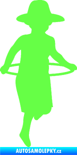 Samolepka Hula Hop 001 pravá dítě s obručí Fluorescentní zelená