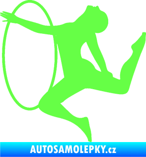 Samolepka Hula Hop 002 levá gymnastka s obručí Fluorescentní zelená