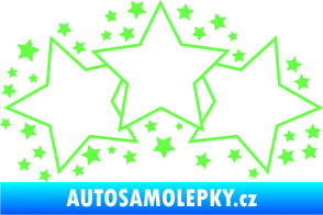 Samolepka Hvězdy a hvězdičky dekor Fluorescentní zelená