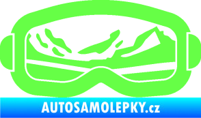 Samolepka I love snow brýle pravá Fluorescentní zelená
