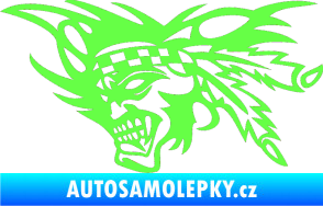 Samolepka Indián 001 levá Fluorescentní zelená