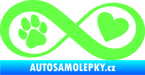 Samolepka Infinity 002 srdce a tlapka pravá Fluorescentní zelená