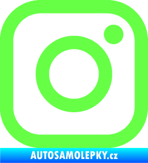 Samolepka Instagram logo Fluorescentní zelená
