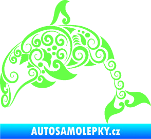 Samolepka Interiér 015 levá delfín Fluorescentní zelená