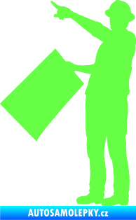 Samolepka Inženýr 001 levá Fluorescentní zelená