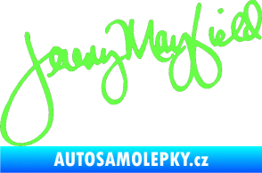Samolepka Podpis Jeremy Mayfield  Fluorescentní zelená