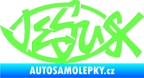 Samolepka Jesus rybička 001 křesťanský symbol Fluorescentní zelená
