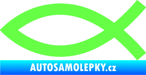 Samolepka Jesus rybička 002 křesťanský symbol Fluorescentní zelená