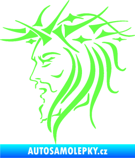 Samolepka Ježíš 002 levá Fluorescentní zelená