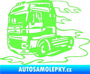 Samolepka Kamion 003 levá nákladní auto Fluorescentní zelená