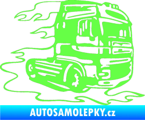 Samolepka Kamion 003 pravá nákladní auto Fluorescentní zelená