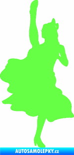 Samolepka Kankán 001 levá tanečnice Fluorescentní zelená