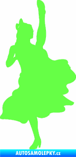 Samolepka Kankán 001 pravá tanečnice Fluorescentní zelená