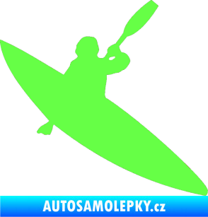 Samolepka Kanoista 001 pravá Fluorescentní zelená
