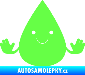 Samolepka Kapka 001 veselá Fluorescentní zelená