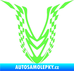 Samolepka Kapota 006 šachovnice Fluorescentní zelená