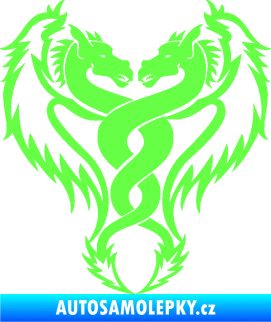 Samolepka Kapota 039 dvojitý drak Fluorescentní zelená