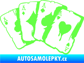 Samolepka Karty 004 Fluorescentní zelená