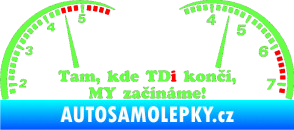 Samolepka Kde TDi končí Fluorescentní zelená