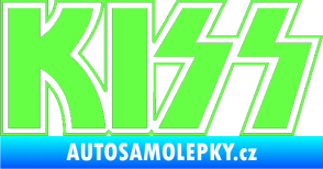 Samolepka KISS Fluorescentní zelená