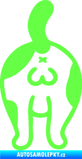Samolepka Kočičí zadek 002 pravá Fluorescentní zelená