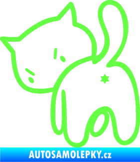 Samolepka Kočičí zadek 003 levá Fluorescentní zelená