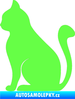 Samolepka Kočka 001 levá Fluorescentní zelená