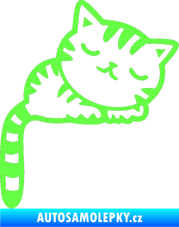 Samolepka Kočka 004 pravá Fluorescentní zelená