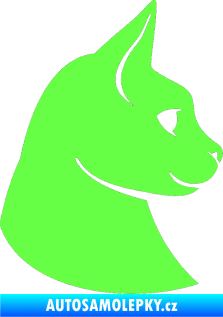 Samolepka Kočka 006 pravá Fluorescentní zelená