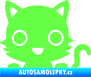 Samolepka Kočka 014 pravá kočka v autě Fluorescentní zelená
