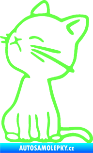 Samolepka Kočka 016 levá Fluorescentní zelená