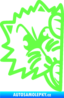 Samolepka Kočka 026 levá kuk Fluorescentní zelená